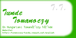 tunde tomanoczy business card
